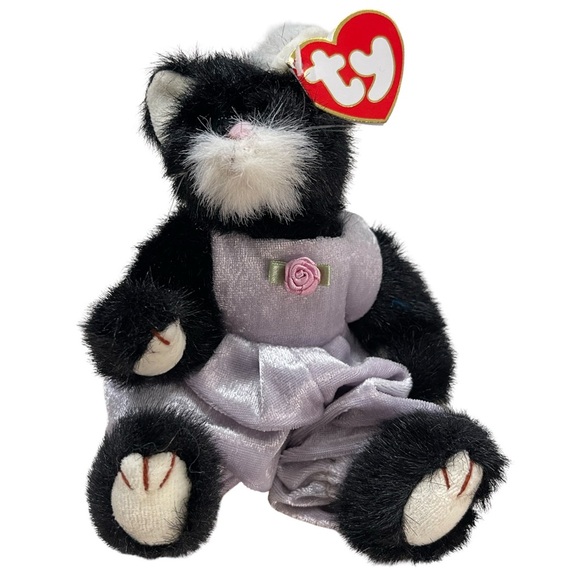 TY “PURRCY” Attic Treasures Plush Tuxedo CAT | 8” Jointed Kitty | 1993 w/Tags 02 - Picture 1 of 6